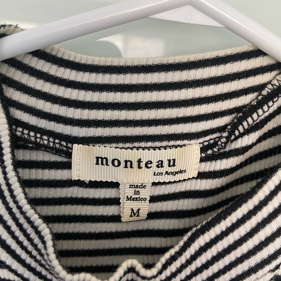 Mock neck striped dress, above the knee - Picture 2 of 3